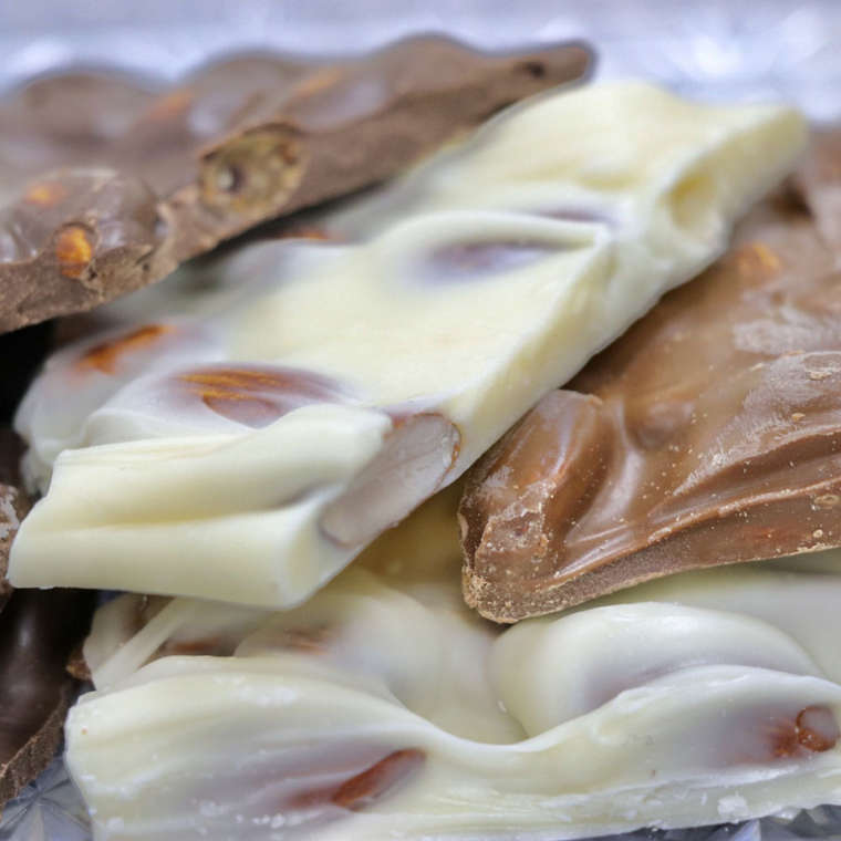 White Chocolate Almond Bark Nauvoo Fudge Factory